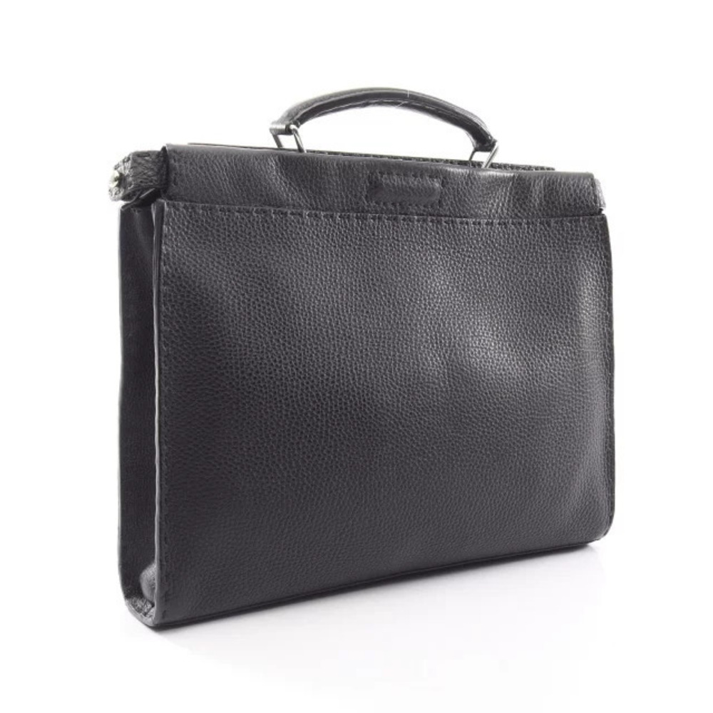 Fendi Fit Black Leather Bag Peekaboo Business Black